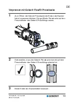 Preview for 13 page of Geberit FlowFit 691.032.00.1 User Manual