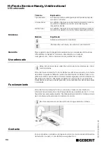 Preview for 84 page of Geberit HyTronic Service-Handy Unidirectional Operating Instructions Manual