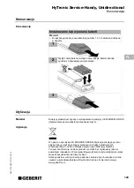 Preview for 129 page of Geberit HyTronic Service-Handy Unidirectional Operating Instructions Manual