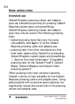 Preview for 38 page of Geberit Mapress 90797 User Manual