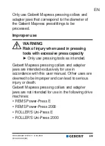 Preview for 39 page of Geberit Mapress 90797 User Manual