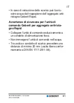 Preview for 81 page of Geberit Rapid 616.291.00.1 Operation Manual