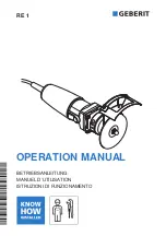 Preview for 1 page of Geberit RE 1 Operation Manual