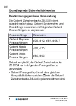 Preview for 4 page of Geberit ZB 203A User Manual