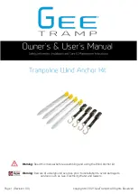 Preview for 1 page of Gee Tramp Trampoline Wind Anchor Kit Owner'S Manual