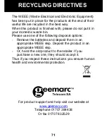 Preview for 72 page of Geemarc ClearSound CL8400BT Manual