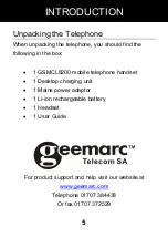 Preview for 7 page of Geemarc CLEARSOUND GSMCL8200 Manual