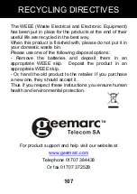 Preview for 109 page of Geemarc CLEARSOUND GSMCL8200 Manual