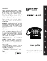 Preview for 1 page of Geemarc PARK LANE User Manual