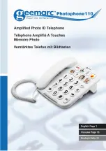 Предварительный просмотр 1 страницы Geemarc Photophone 110 Manual