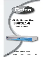 Gefen 1:5 Splitter For HDMI 1.3 EXT-HDMI1.3-145 User Manual preview