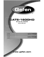 Gefen CAT5-1600HD User Manual preview