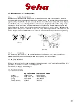 Предварительный просмотр 10 страницы GEHA top vision 1300 User Manual