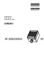 GEIGER GRS001 Original Assembly And Operating Instructions предпросмотр