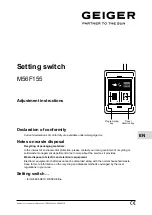 GEIGER M56F155 Adjustment Instructions предпросмотр