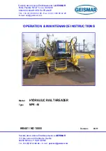 Preview for 1 page of GEISMAR MPR-M Operation & Maintenance Instructions Manual