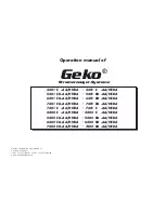 Geko 4401 E -AA/HEBA Operation Manual preview