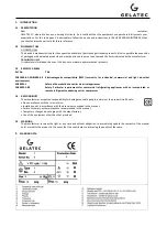 Preview for 2 page of Gelatec L 1200 User Manual