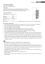 Preview for 2 page of Gelia 4002002301 Instruction Manual