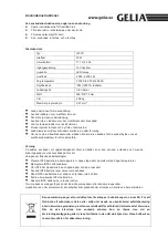 Preview for 2 page of Gelia LEDMASTER LY3311 User Instructions