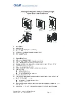 Предварительный просмотр 1 страницы GEM ANSI Box Operation User'S Manual