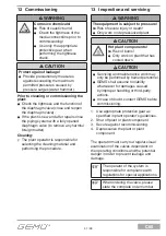 Preview for 41 page of GEM CleanStar C60 HPS Installation, Operating And Maintenance Instruction