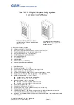 Preview for 2 page of GEM DG-101WI Manual