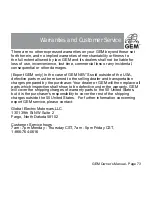 Preview for 74 page of GEM e2 2005 Owner'S Manual