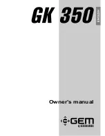 GEM GK350 Owner'S Manual preview