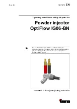 Предварительный просмотр 1 страницы Gema OptiFlow IG06-BN Operating Instructions And Spare Parts List