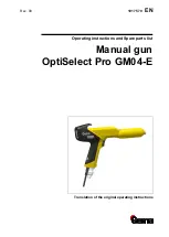 Gema OptiSelect Pro GM04-E Operating Instructions And Spare Parts List предпросмотр