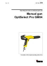 Gema OptiSelect Pro GM04 Operating Instructions And Spare Parts List preview