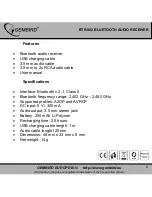 Preview for 2 page of Gembird BTR-002 User Manual