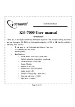 Предварительный просмотр 3 страницы Gembird KB-7000U Operation User'S Manual