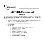 Предварительный просмотр 3 страницы Gembird KB-9140L User Manual