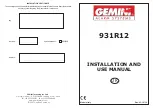 Preview for 1 page of Gemini 931R12 Installation And Use Manual