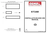 Preview for 1 page of Gemini 973AR Installation And Use Manual