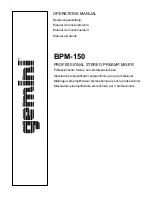 Gemini BPM-150 Operation Manual preview