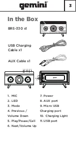 Предварительный просмотр 3 страницы Gemini BRS-330 Manual