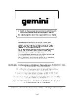 Предварительный просмотр 13 страницы Gemini CD-140 Operation Manual