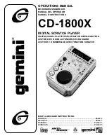 Preview for 1 page of Gemini CD-1800X Operation Manual