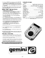 Preview for 6 page of Gemini CD-1800X Operation Manual