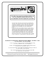 Preview for 20 page of Gemini CD-1800X Operation Manual