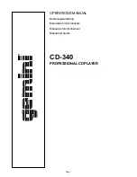 Preview for 1 page of Gemini CD-340 Operation Manual