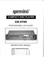 Preview for 1 page of Gemini CD-4700 E Instruction Manual