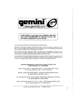 Preview for 5 page of Gemini CDJ-20 Operation Manual