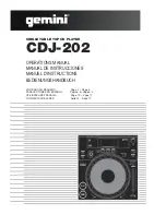 Preview for 1 page of Gemini CDJ-202 Operation Manual