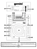 Предварительный просмотр 2 страницы Gemini CDJ-30 Operation Manual