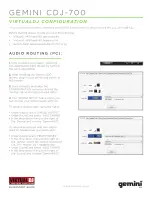 Preview for 1 page of Gemini CDJ-700 Configuration Manual