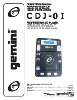 Preview for 1 page of Gemini CDJ-OI Operation Manual